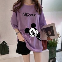 손드르 여자 미키 도널드 큰 사이즈 오버사이즈 박시 반팔 티(M-5XL)