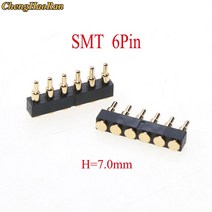 ChengHaoRan 1pcs SMT DIP 포고 핀 커넥터 Pogopin 배터리 스프링로드 접촉 테스트 프로브 전원 충전 헤더, 05 SMT 6P 7.0mm