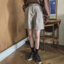린다샵 여성용 보루나 투버튼 뒷밴딩 5부 팬츠 PT8018K17