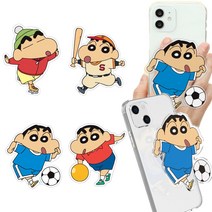 짱구는못말려 짱구 스포츠 귀여운 캐릭터 투명 빅 아크릴 스마트톡 그립 톡 핸드폰 거치대, 스케이트 짱구