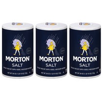 Morton Natural All-Purpose Plain Salt 미국 몰튼 내츄럴 다목적 플레인 쏠트 소금 26oz 737g 3통, 3개
