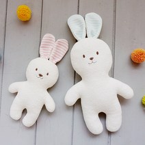 2023 토끼띠 오가닉 테리 아기토끼 애착인형 만들기 태교바느질 DIY (색상 크기 선택) (흰실1 갈색실1 봉제용구3종 포함), 블루 스트라이프, 미디엄