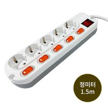 멀티탭 멀티콘센트 코드 국내산 KS 개별 접지 5구 3.0m, 1개