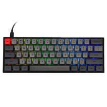 매크로 키보드 단축키 키패드 epomaker sk61 61 키 핫 가능 기계식 rgb 백라이트 nkro type-c 케이블 winmac gateron 광 스위치, 그레이 블랙, 옵티컬 블루