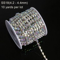 10 야드롤 화이트 abbright strass 실버 베이스 densify claw 컵, ss18 화이트 ab