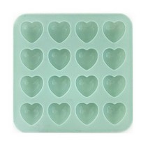 실리콘 초콜릿몰드 하트 16구, 크림그린, 8개