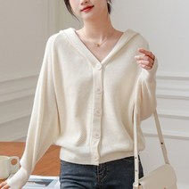 오버클래쓰 여성 V넥 긴팔 캐주얼 심플 루즈핏 가디건 데일리룩