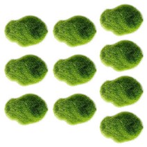10pcs 인공 녹색 이끼로 덮인 돌 시뮬레이션 식물 장식 인조 바위 공 DIY 공예품, 모델 70