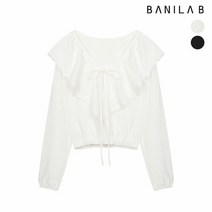바닐라비 [바닐라비] 여성 레이스 세라 카라 밴딩 크롭 블라우스