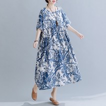 쉬폰 원피스 코디 보헤미안 히피룩 오버핏 빅사이즈 냉장고 루즈핏 원피스