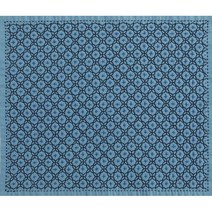 사시코 자수 호비라호비레 프린트천 - 십자꽃 문양 (라이트 블루)