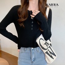 카라 KARRA 하프버튼슬림골지니트 KB2WKN058C