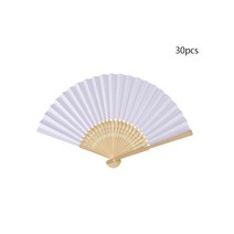 수입파티용품 홈파티 꽃풍선 꾸미기 50 / 30pcs 손으로 그린 접이식 종이 팬 휴대용 파티 웨딩 용품 핸드, 03 no print 30pcs_01 Other