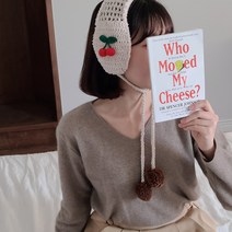 [블링살롱made/국내제작] 사랑스러운 포근포근 겨울 니트 체리 배색 여성 귀도리 1컬러 체리 귀마개 포그니귀도리