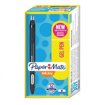 페이퍼 메이트 잉크조이 젤펜 12개입 0.5mm 블랙 Paper Mate InkJoy Gel Retractable Pen 0.5mm Fine Point Black