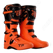 바이크워커 패션 모토 크로스 부츠 엔듀로 부츠 전문 레이싱 모토 크로스 오프로드 bottas 모터 보트 신발 오토바이 레이싱 부츠, 9, T2 블랙 오렌지