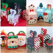 태광선물용 사각 종이상자, A 하트사각 그린산타 레드리본