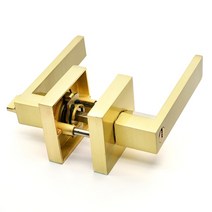 모티스 락 문고리 방문 손잡이 도어 룸도어 핸들 잠금 고급 알루미늄 합금 3 극 구형 침실 욕실 하드웨어, 02 Square-Gold, 02 Square-Gold