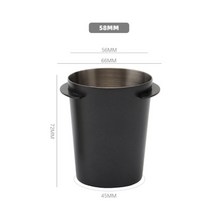 스테인레스 스틸 분말 수신 컵 51mm 58mm 범용 에스프레소 커피 머신 핸들 분말 수신 장치 도징컵 ek43 콩 컵이라고, 58 테프론 블랙 파우더 리시빙 컵