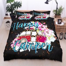 차박 세차용 접이식발판 카라반발판 캠핑 자동차 이불 커버 여행 테마 침구 세트 만화 동물 청소년을 위한 전체 킹 성인 선물, [08] 264x228cm 3pcs, [07] 7