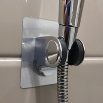 붙이는 만능 샤워기 행거 아기 거치대 교체 샤워봉 고정대 헤드 걸이 고정 홀더 거치 각도조절 부착 호스 욕실 집게, 1개