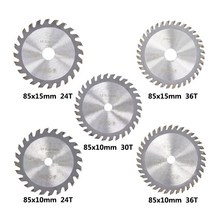 톱 사이딩톱날 원형 세라믹 시멘트 절단 컷팅 CMCP 5pcs 85mm TCT 톱 블레이드 24/30/36T 미니 원형 톱 블, 01 5pcs 85x10x24T