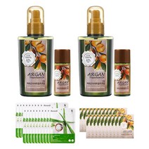 과일나라 컨퓸 아르간 트리트먼트 헤어 오일 120ml+25ml 샘플증정(랜덤), 2개+마스크팩 20장+아르간샘플 20장