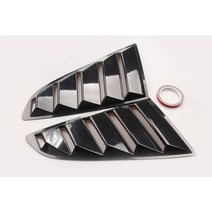 머스탱 스포일러 2pcs 루버 패널 후면 창 커버 포드 2015-2018 용 쿼터 창 후면 창 벤트 루버, 검은색