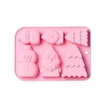 폰단트몰즈 초콜릿몰즈 베이킹몰드 크리스마스 시리즈 실리콘 소재, 핑크색