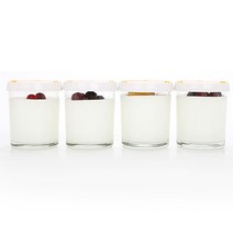글라스컵 요구르트제조기전용 유리용기 180ml x4개, 단품