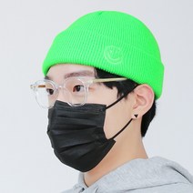 팸드님 골지 남녀공용 숏 비니 이모티콘 스마일 자수 모자