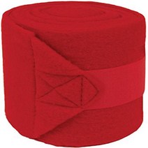 Partrade 056055 Pol0 Fleece Bandages for Horses Red 9 Foot / 4 Pack, 1