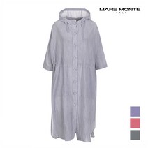 [마레몬떼] 여성 잔스트라이프 후드디자인 롱점퍼_M206MJP24S0