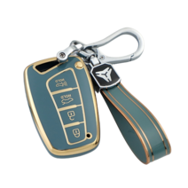 키에티 현대 그랜져HG 골드라인 키케이스 + 키체인세트, 그레이블루