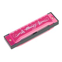 IRIN 10 홀 하모니카 키 오브 C 톤 음악 선물 초급 학생용 보관 케이스 포함, 03 Rose red