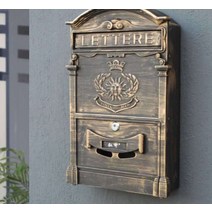 철제 편지함 우체통 편지함 예쁜 레트로 전원주택, 블랙