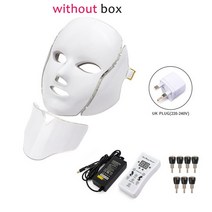 7가지 색상 Led 페이셜 마스크 한국산 광자 테라피 얼굴 마스크 기계 광 여드름 목 뷰티, 07 UK Plug withoutbox, 08 UK Plug withoutbox