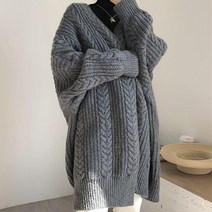 2컬러 와이드 로브 꽈배기 롱 가디건 카디건 루즈핏 봄 가을 겨울