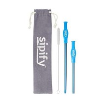 Sipify 커피 흘림 방지 여행용 머그 또는 컵용 재사용 가능한 스테인리스 스틸 빨대 이동 중에도 편리하게 마실 수 있는 흐름 제한 식기세척기 사용 가능 2팩 USA 미국