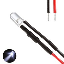 DIP LED 고휘도 12V 3mm (Round Head Type), 10개, (ROUND) WHITE