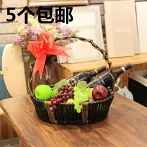과일 상견례 출산 선물 바구니 짠 손 광장 등나무 포장, [14] 플라스틱 과일 바구니 (빨간색 + 작은 하트