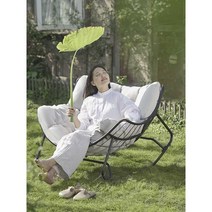 흔들의자 안락의자 레저 소파 발코니 소파 의자 홈 거실 야외 흔들 의자, (아보카도)흔들의자 + 발받침 + 테이블