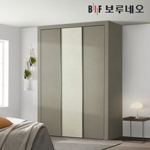 보루네오 10cm 패브릭 여닫이 작은방 붙박이장 5자 6자 7자, 웜그레이 10cm
