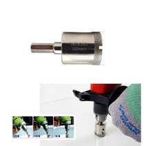 Smato 유리코아비트 세라믹코어드릴 18mm SM-CDL18(규격 확인후 선택) 샹크9.5mm 유리코어 타일 세라믹코아 코아비트 도자기 유리천공기 타일천공 다이아몬드비트, SM-CDL 32