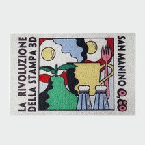 SAN MANINO 일러스트 출입구 도어 현관 코일 매트, 40*60cm, 브런치
