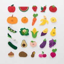 노리터 펠트자석 과일 채소 유아학습 자석교구