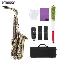 Ammoon-E-플랫 알토 색소폰 황동 옻칠 골드 Eb 목관 악기 및 케이스 넥 스트랩 마우스 피스