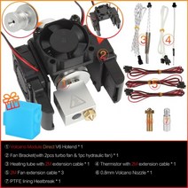 모니터베사홀 어고트론모니터암 nbh100 nbf100a ca2 xcr 3d 프린터 all metal j-head e3d v6 hotend kit 화산 핫 엔드 bowden 직접, 12v, 화산 다이렉트 키트