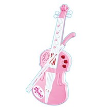 바이올린턱받침 턱받침커버 시뮬레이션 전기 바이올린 장난감 빛과 소리 선물 환경 보호 내구성핑크 블루, 01 분홍색
