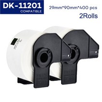 Brother 열전 사 프린터 용 2 롤 태그 QL570 DK 22205 DK11209 DK22205 연속 및 다이 컷 표준 주소 라벨, [01] 2Rolls DK-11201, 01 2Rolls DK-11201